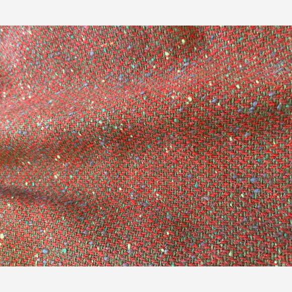 VTG Handmade dress 50s 60s jewel neck silky bodice Brick red wool pencil wiggle - Picture 7 of 9